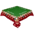 thumbnail image 1 of Square/Round Table Cloths 60x60inch Cute Christmas Gingerbread Man Candy Party Tablecloth Waterproof Polyester Table Covers for Kitchen Dinning Wedding Decoration, Wrinkle Resistant Green Floral, 1 of 6