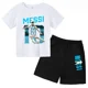 thumbnail image 5 of Camiseta con estampado de Messi de verano para niños y adolescentes, ropa de verano para niños y niñas, camiseta y pantalones cortos, conjunto de 2 piezas, traje deportivo de manga corta, 5 of 5
