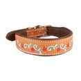 thumbnail image 2 of Small 13''- 17''  Padded Leather Floral Embroidered Dog Collar 60BT12, 2 of 3