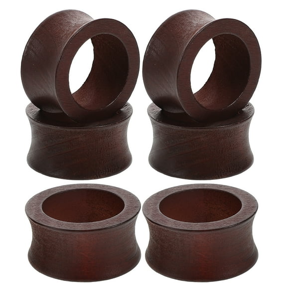 MRLESS Set of 6 Elegant Wooden Napkin Rings for Easter, Christmas, and Holiday Table Settings - Festive Dinner Party Napkin Holders