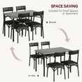 thumbnail image 5 of Maritcute Dining Table Set for 4. Kitchen Table and Chairs. Metal and Wood Rectangular Dining Room Table Set with 4 Upholstered Chairs. 5-Piece Dining Set for Small Space and Apartment. Rustic Brown, 5 of 9