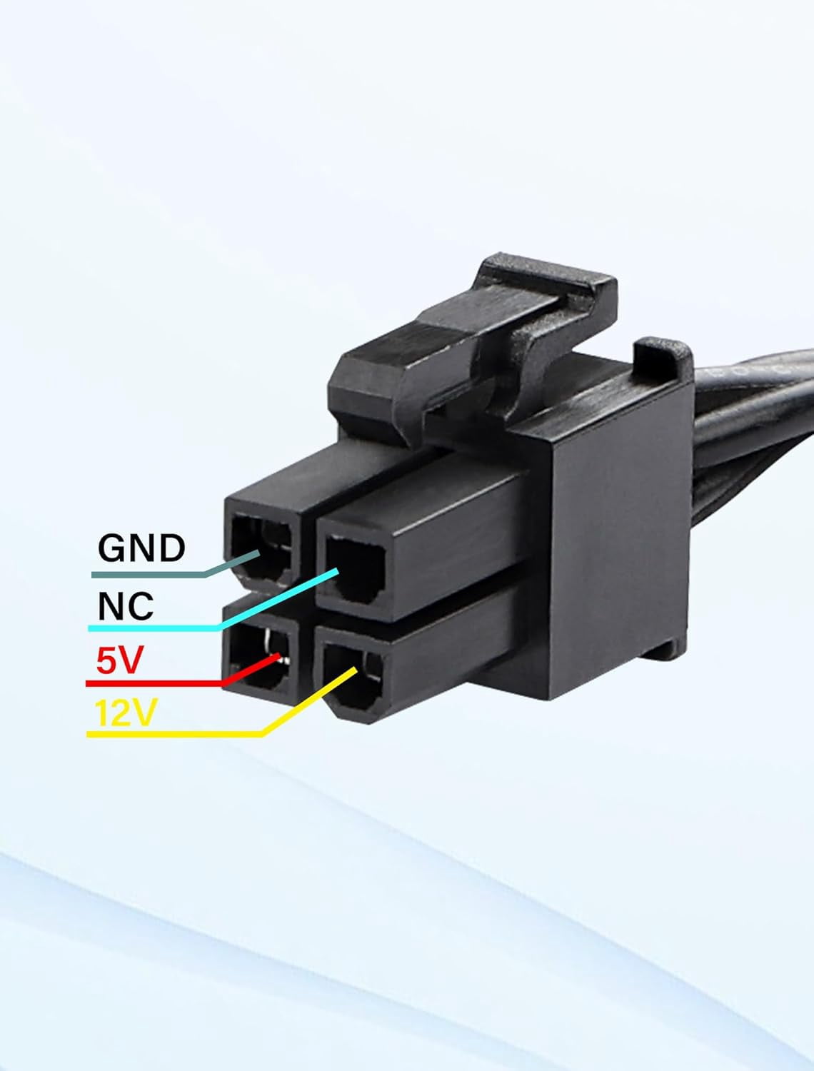 HRTGFD-ATX 4PIN to Dual SATA 15 PIN Adapter Extension Cable for Mechanical HDDs SSDs DVD/CD-ROMs (17.9 in./45.5 cm)