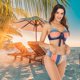 thumbnail image 5 of Conjuntos de bikini para mujer Traje de baño de dos piezas Traje de baño de talle alto con cuello en V Traje de baño de bikini sexy, 5 of 5
