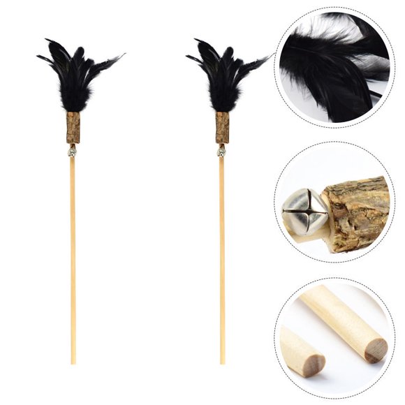 FOMIYES 2 Pcs Bâtonnet Taquinant pour Animaux en Plastique pour Jouer avec les Chats