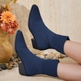 thumbnail image 6 of Wovix Ankle Boots for Women Dressy Comfy Knit Sock Booties Pointed Toe Heel on Elastic Spring Fall Booties Daily Blue 41, 6 of 6