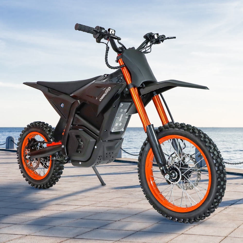 CEMOTO D02 Off-Road Electric Bike for Teens & Adults,3000W Peak Mid-Drive Motor,34+ MPH Top Speed, 48V 21AH Battery, 14"/12" Tires, Full Suspension, Dual Hydraulic Brakes, UL2849