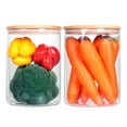 thumbnail image 2 of Set of 2 Large Glass Food Storage jar, 100 FL OZ (3000ml) Glass Flour Canister with Airtight Bamboo Lids for Kitchen Corner, BPA-Free Rice Container, 2 of 9