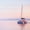 Mediterranean Sea Yacht, variant on Elephant Stock Sunrise Over The Ocean Wall Art - Horizontal Canvas Wall Art - Dining Room Wall Decor - Beach Canvas - Blue And Gray Decor - 12" x 8"