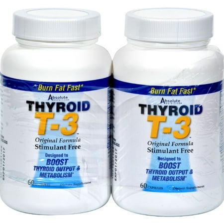 Absolute Nutrition Thyroid T-3 - 60 Capsules Each / Pack of
