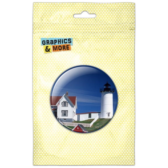 Nubble Light Lighthouse Maine ME Pinback Button Pin Badge