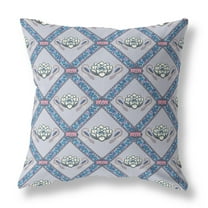 Amrita Sen Designs Amrita Sen Lotus Peacock Rose Faux Suede Throw Pillow Zip 16" x 16"