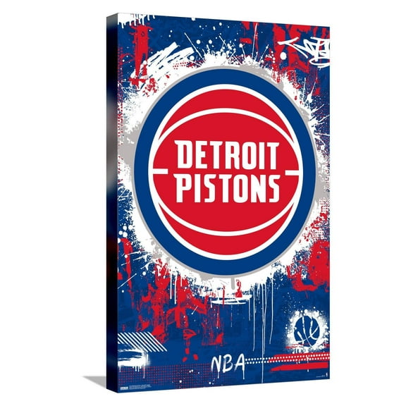NBA Detroit Pistons - Maximalist Logo 23 Canvas Wall Poster, 14.725" x 22.375"