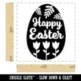 thumbnail image 2 of Happy Easter Egg Flowers Self-Inking Rubber Stamp Ink Stamper - Yellow Ink - Small 1 Inch, 2 of 7