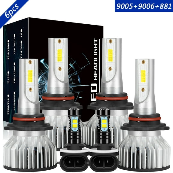 9005 High 9006 Low 881 Fog Light for Freightliner M2 106 2011-2017 LED Headlight Bulbs 6pcs