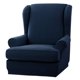 thumbnail image 2 of Funda elástica de poliéster para silla de ala, funda elástica para silla, funda suave de para sofá, muebles Azul oscuro Macarena Funda de silla de punto elástico, 2 of 8