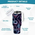 thumbnail image 3 of JSTEL Octopus Pink Tentacles 30 oz Tumbler Stainless Steel Water Bottle Vacuum Insulated Cup with Straw Lid & Handle For Travel Car Cup Holder, 3 of 8