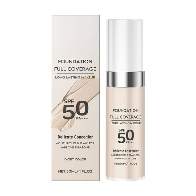 Temperature-Adaptive Foundation - Full Coverage, Moisturizing, Lightweight, Long-Lasting, Waterproof - 30ml/1oz, 60g