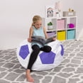 thumbnail image 2 of Posh Creations Bean Bag Stuffable Cover Only for Storage, Kids, Canvas, 3ft, Soccer, Purple & White, 2 of 3