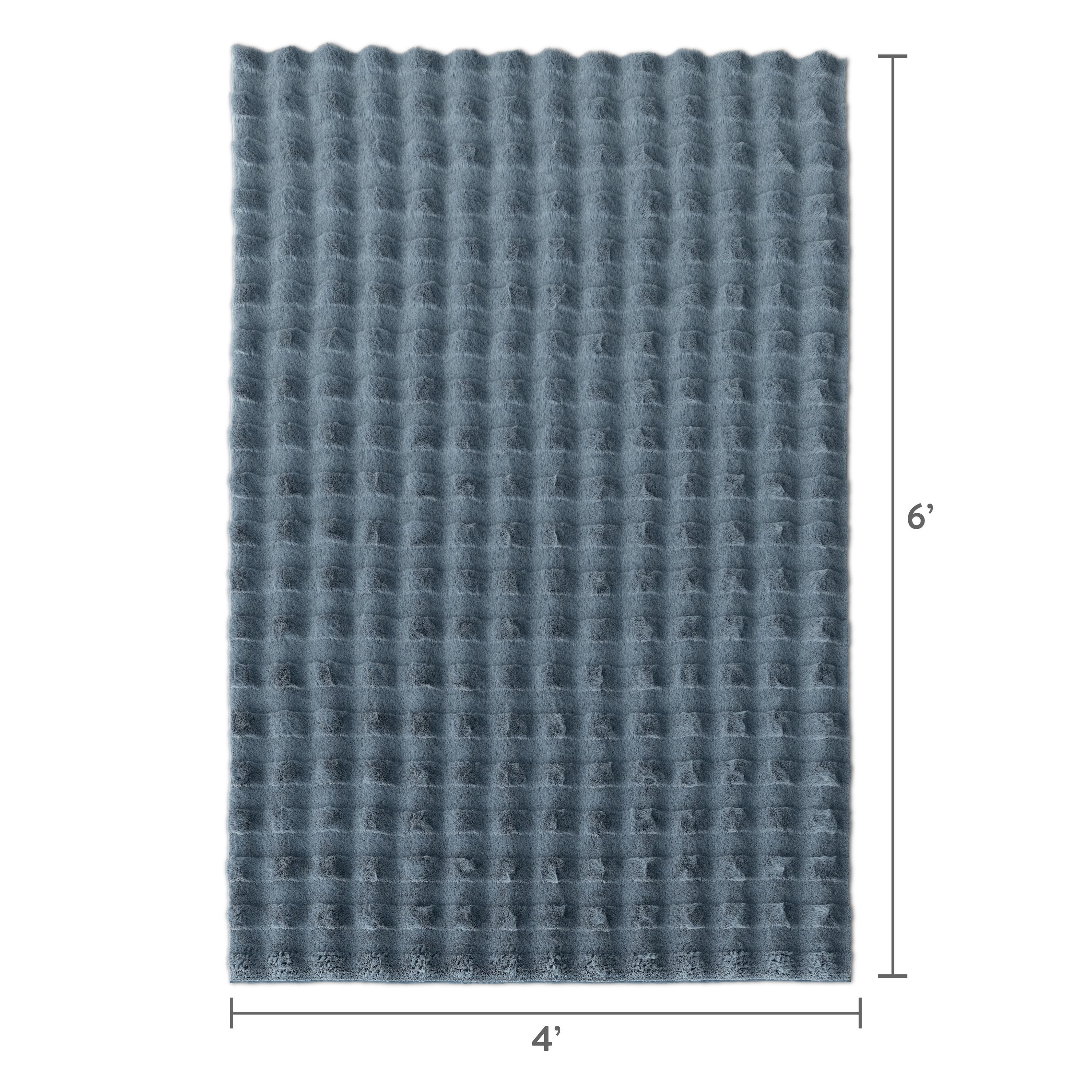 Mainstays Kids Blue Bubble Fur Area Rug, 4x6