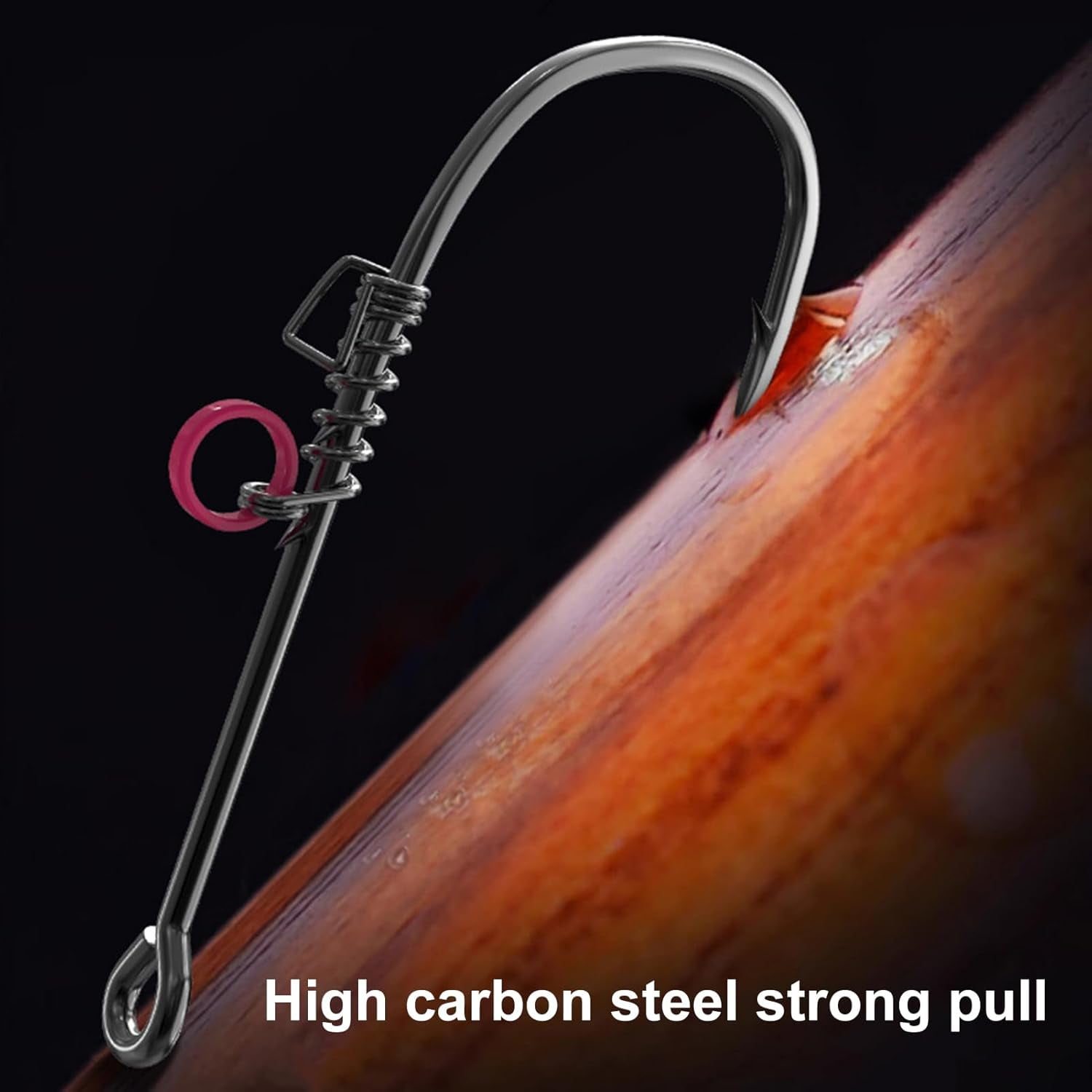 20Pcs Live Shrimp Fixing Hook Heavy Duty Carbon Steel Barbed Fishhook with Hole Freshwater Saltwater Catfish Bass Fishing Hook Fishing Accessories