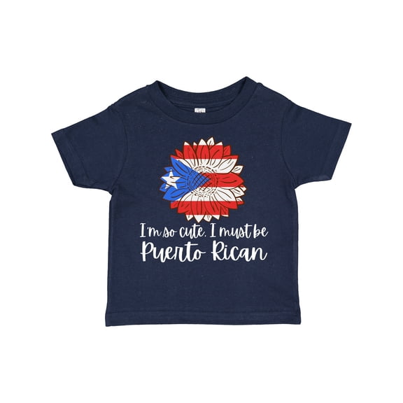 Inktastic I'm So Cute, I Must Be Puerto Rican Sunflower Puerto Rico Boys or Girls Toddler T-Shirt
