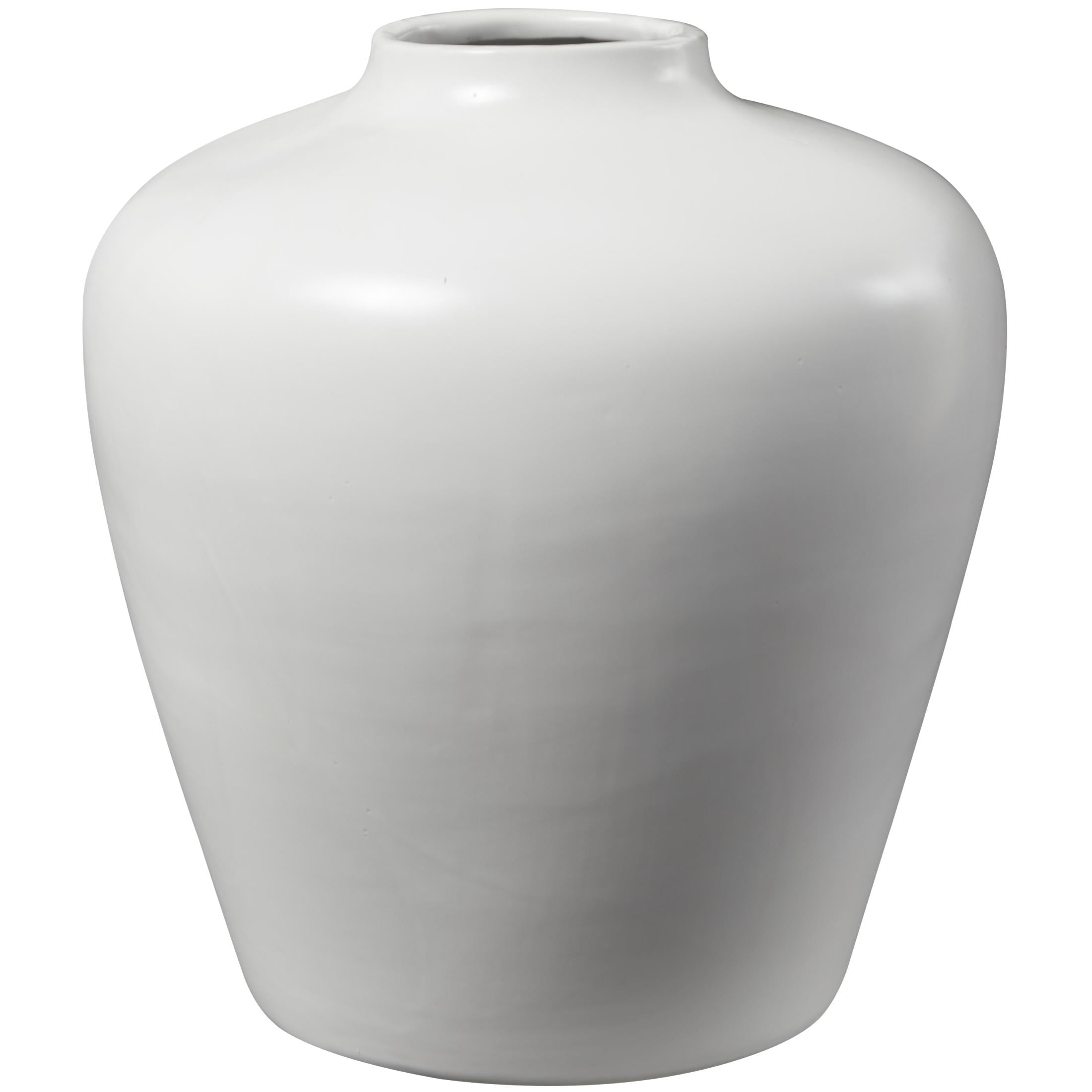 DecMode 14" Matte White Ceramic Vase
