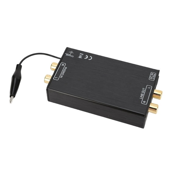 Mini Phono Preamp MM AV Power Amplifier, Stereo Audio Phonograph Pre Amplifier with 2 Composite Video Interface Input Output