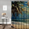 thumbnail image 2 of Orinice Palm Tree Bathroom Decor Set with Hooks, Colorful Premium Polyester Fabric Shower Curtain Set, Waterproof Shower Curtain for Bathroom Decor, 80% Blackout, 100% Privacy Protection 36x72, 2 of 7