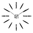 thumbnail image 4 of Bricolaje Reloj de Pared 3D Espejo Acrílico Gran Tamaño con Indicación de Números en Inglés Decoración Moderna Negro Soledad Reloj de pared con la etiqueta engomada del espejo, 4 of 5