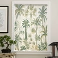 thumbnail image 4 of Palm Tree Semi Sheer Curtains Drapes for Living Room, Bedroom, French Doors Window 63 Inches Long, Sage Green Tropical Nature Plant Watercolor Rod Pocket Chiffon Curtain Drapery Voile Drape Panel, 4 of 6