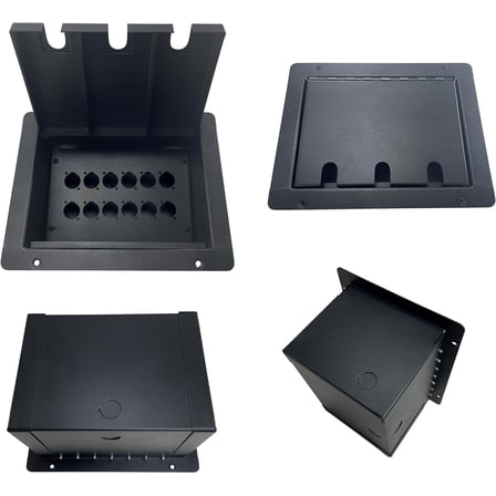 PROCRAFT FPPU-12X-BK Recessed Stage Pocket/Floor Box with 12 ""D Punches