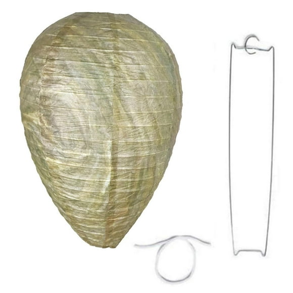 Wasp Nest Decoy Hanging Bee Deterrent Paper Lantern 22*28CM Drive Bee Hive Swirl Cloth Environmentally Friendly Stainless Steel Home Garden