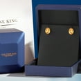 thumbnail image 5 of Gem Stone King 14K White Gold Yellow Citrine Double Notch Stud Earrings for Women Men | 3.30 Cttw | Gemstone November Birthstone | Oval Checkerboard 9X7MM, 5 of 6