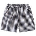 thumbnail image 4 of GYRATEDREAM Toddler Baby Boys Summer Outfits Kids Short Sleeve Lapel Button down Plaid Shirt Top + Elastic Waist Shorts with Pockets 2PCS Set Black for 2-9Y, 4 of 8