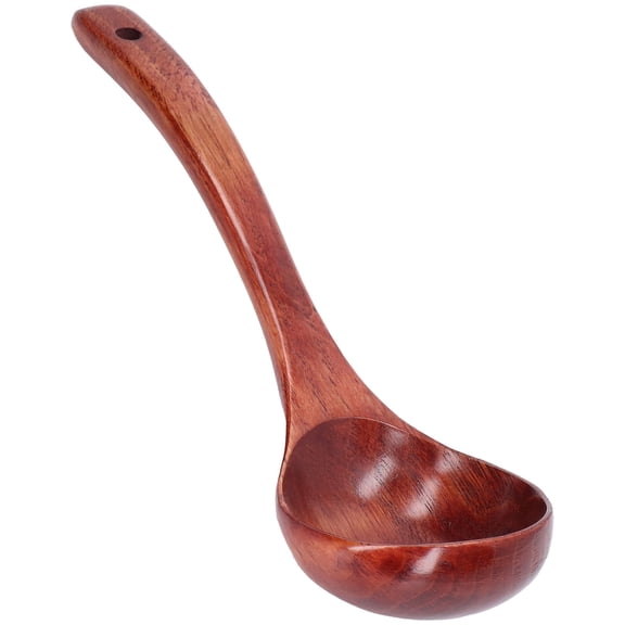 Handmade Long Handle Wooden Spoons Ladle Deep Soup Spoons Kitchen Tools for Dinner Cooking Deep Catering Gift, Large