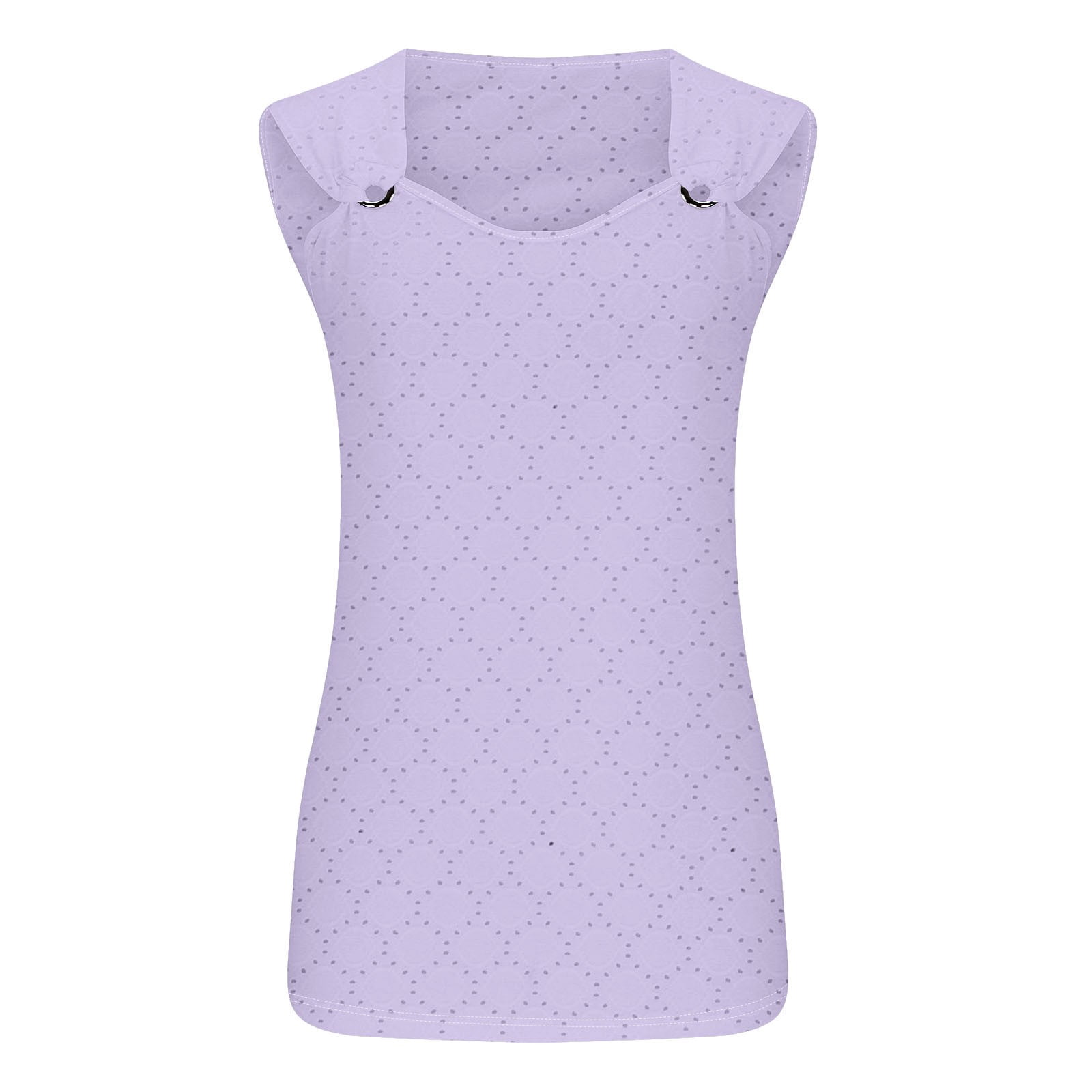 ZQGJB Summer Womens Tank Tops Dressy Casual Summer Sleeveless Camisole Vest Trendy Solid Color Lace Crochet Eyelet Tunic Tees Shirt Purple L