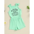 thumbnail image 3 of Suealasg Toddler Girls Summer Clothes 1T 2T 3T 4T 5T Short Sleeve Letter Print Tank Tops + Shorts Kids Baby Girls Outfits Sets, 3 of 7