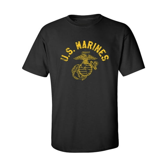 U.S. Marines Vintage Arch Gold Ink Adult Short Sleeve T-shirt