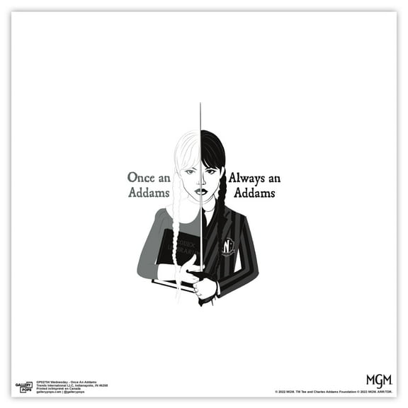Gallery Pops Wednesday - Once An Addams Wall Art, Unframed Version, 12" x 12"