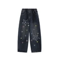 thumbnail image 5 of Jean for Girls Star Jeans Straight Leg Jeans Wide Leg Jeans Girls High Waist Girls Baggy Pants with Pockets 6-7 Years Girl Clothes, 5 of 8