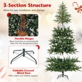thumbnail image 4 of Gymax 6 FT Pre-Lit Artificial Christmas Tree Hinged Xmas Tree w/ 250 Warm White & Multicolored LED Lights, 4 of 10