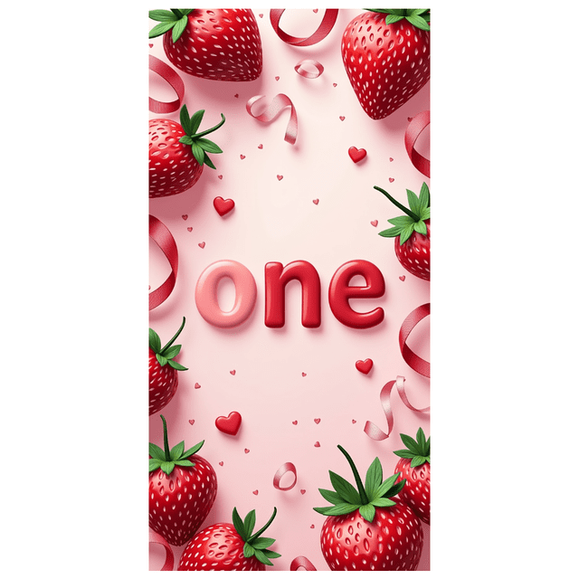 Strawberry Backdrop One Year Party Background First Birthday Decorations Photo Props Banner Photography Supplies Baby Shower Celebration