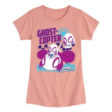 Marvel Spider-Man And His Amazing Friends - Ghost Copter Ghost Spider - Toddler and Youth Girls Fitted Short Sleeve Tee