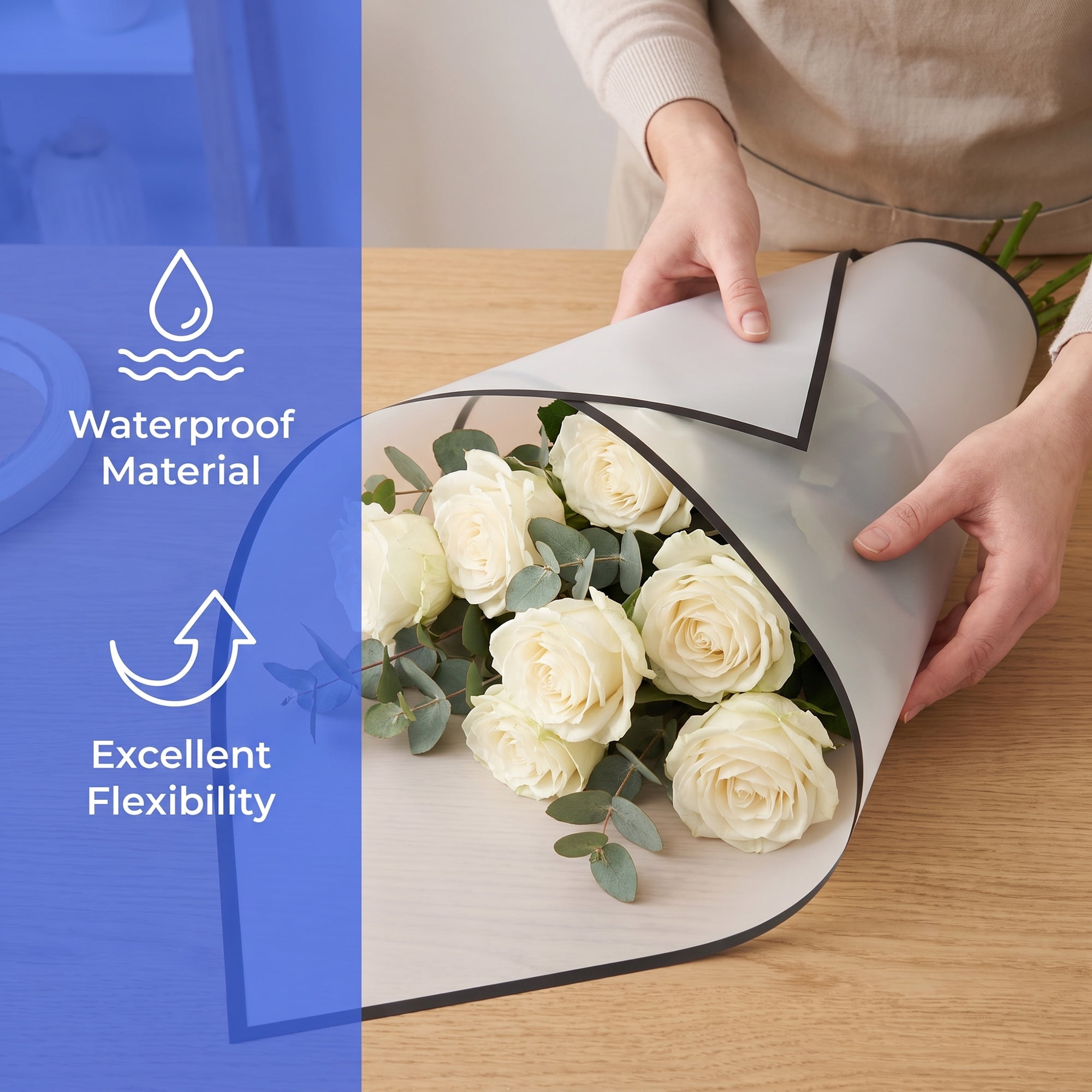 Unique Bargains 20Pcs Waterproof Matte Gift Wrapping Paper Sheets White Black 22" x 22"