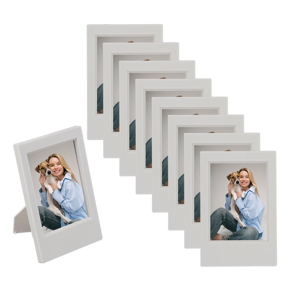 8pcs Mini Picture Frames, 2.4 x 3.6 Inch Rectangular Film Photo Frame, Small Instant Film Photo Frame Holder for Tabletop Picture Display, Gray