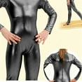 thumbnail image 6 of HAOTAGS Girl's Shiny Jumpsuit, Flattering Tight Zipper - Back Stage Presence Dance Clothes Black 1-3 Years, 6 of 6