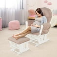 thumbnail image 5 of DORTALA Baby Glider Rocker with Ottoman, Multi-Position Glider with Cleanable Upholstered, Smooth Rocking Motion, Nursery Glider & Ottoman Sets for Nursing Baby, Reading, Pink, 5 of 9