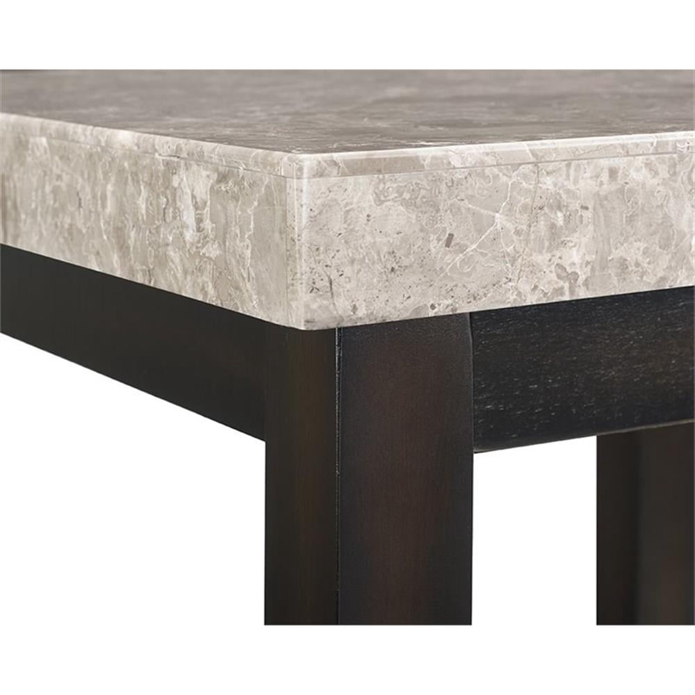 Picket House Furnishings Caleb Square Marble Top End Table in Espresso