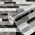 thumbnail image 4 of Caltero Brick Wallpaper Peel and Stick Wallpaper Black and Gray Removable Waterproof Contact Paper, 17.7"x 118", 4 of 10
