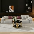 thumbnail image 2 of Noble House 31.5" Modern Glass Coffee Table,Gold Finish,Black+Gold, 2 of 9
